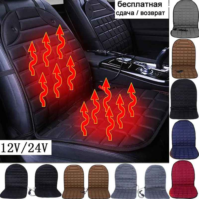 12v/24v Heated Car Seat Cover Heating Electric Car Seat Cushion Hot Keep Warm Universal in Winter Black/Gray For Lada Granta E1