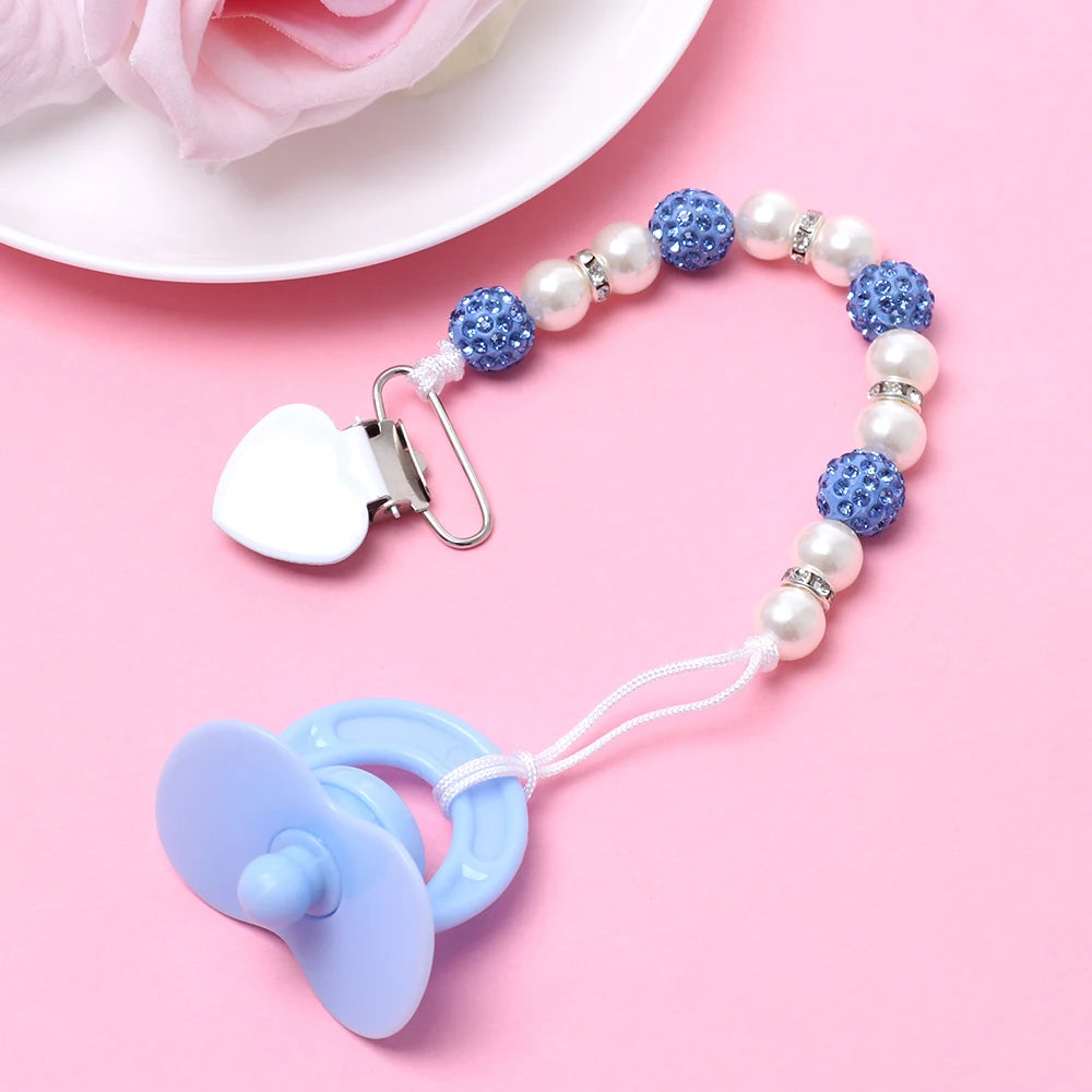 0-3 Years Baby Soother Chain Boy Girl Plastic Beaded Pacifier Holder Clip Nipple Teether Dummy Strap Chain Kids Gifts 25CM Long