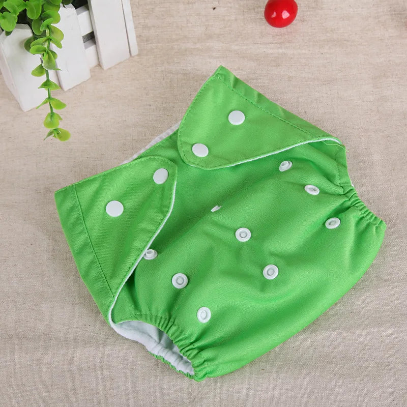 1PC Ecology Cloth Diapers Baby Diaper Reusable Waterproof Panties Solid Color Cloth Nappies For 0-1 Year Baby