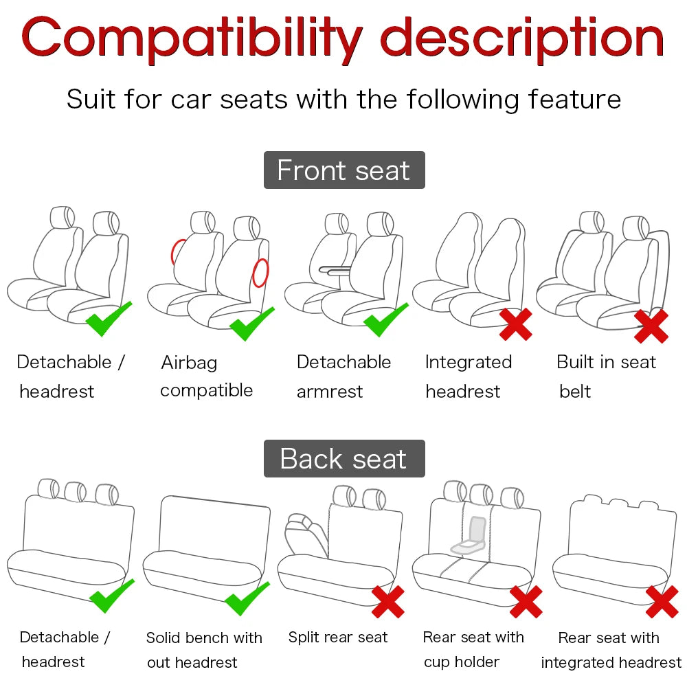 Universal Car Seat Cover Airbag Ventilation Cloth Protect Cushion Autos Interior Accessories Fit Cars Seats Cover Automotive