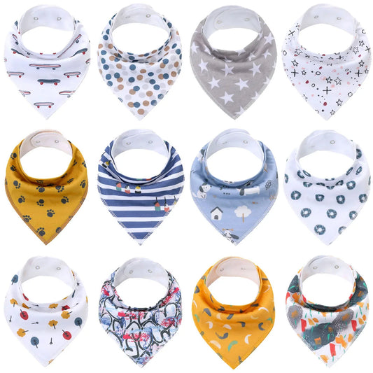 Baby Bibs 100% Cotton Newborn Baby Bandana Bibs For Teething & Feeding Super Soft Unisex Bibs Sets For Girls & Boys Newborn Bibs