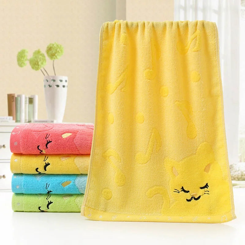 Soft Cotton Bath Towel Cartoon Cat Blanket Baby Newborn Infant Kids Breathable Comfortable Towels Cute Swimwear Shower Cloth