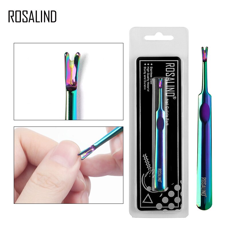 Rosalind Professional Stainless Steel Manicure Tool Kit Colored Dead Skin Scissor Nail File Acrylic Gel Nail Polish Remover Tool