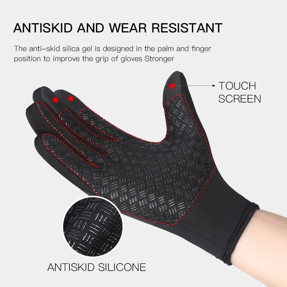 Winter Cycling Gloves Men Women Anti-slip Motorcycle Windproof Bike Riding Gloves Anti-shock Full Finger Mountain Bicycle Mitten