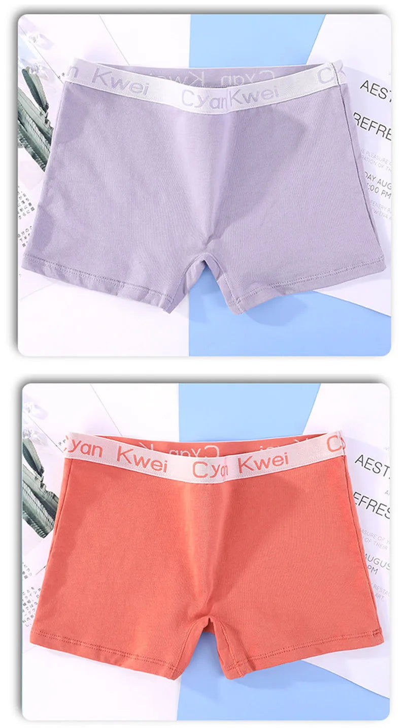 Women Boyshorts Cotton Big Size Solid Female Boxer Underwear Under Skirt