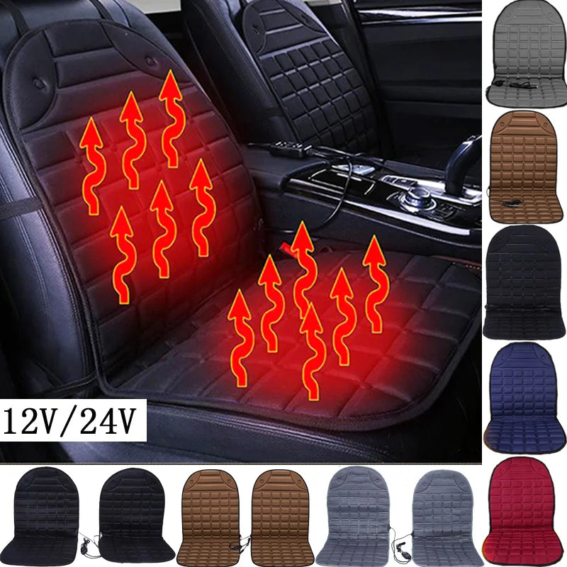 12v/24v Heated Car Seat Cover Heating Electric Car Seat Cushion Hot Keep Warm Universal in Winter Black/Gray For Lada Granta E1