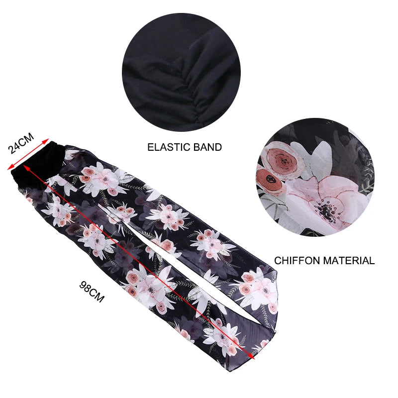 Women Bandana Muslim Headwear Turbans Long Ribbon Head Scarf Head wraps Cancer Chemo Hats Pre-Tied Hair accessories for Women