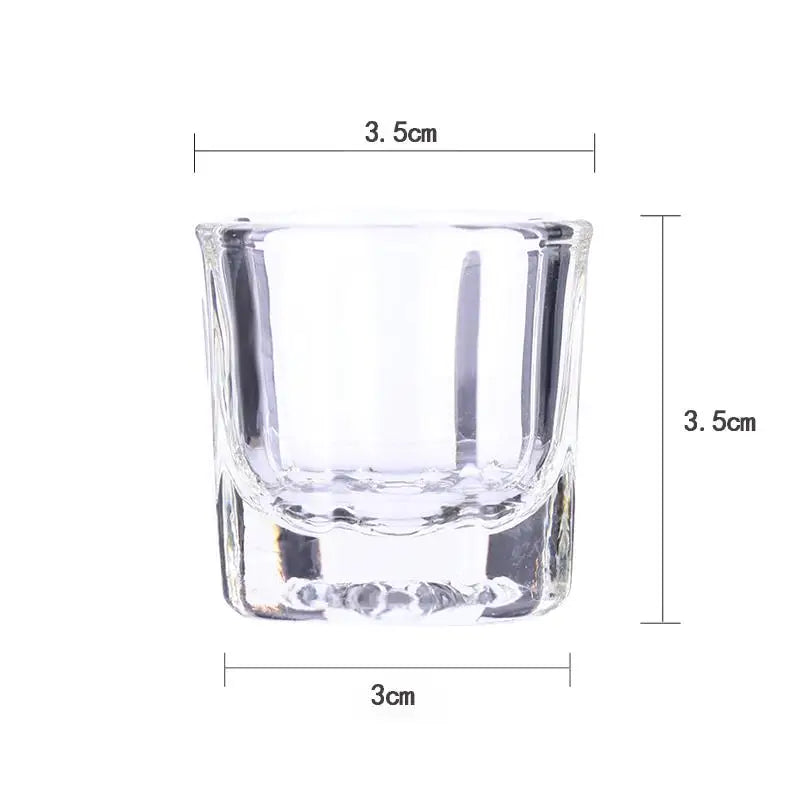 1PC Crystal Glass Acrylic Acrylic Powder Liquid Nail Cup Dappen Dish Lid Bowl Cup Holder Equipment  Nail Tools