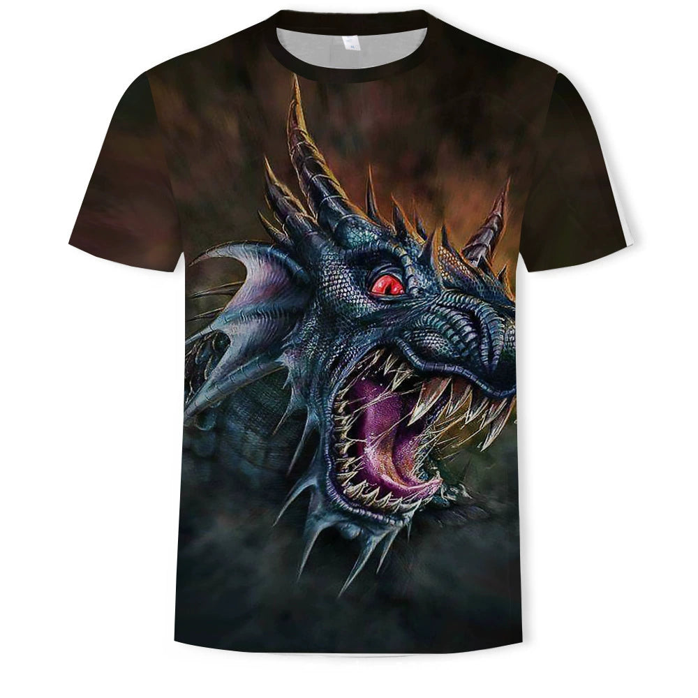 Trendy Small Dinosaur Short Sleeve Hong Kong Style Korean Style Student T-shirt