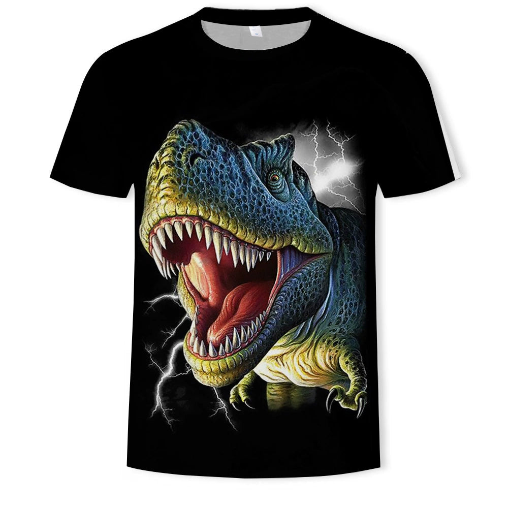 Trendy Small Dinosaur Short Sleeve Hong Kong Style Korean Style Student T-shirt