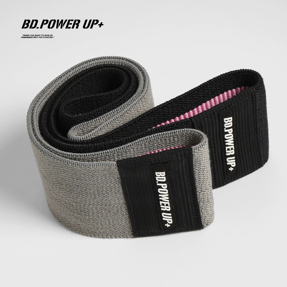 BD. Power up + Peach Hip Yoga Belt Tension Band Female Non Slip Abrasion Resistant Fitness Resistance Band Hip Exercise Band