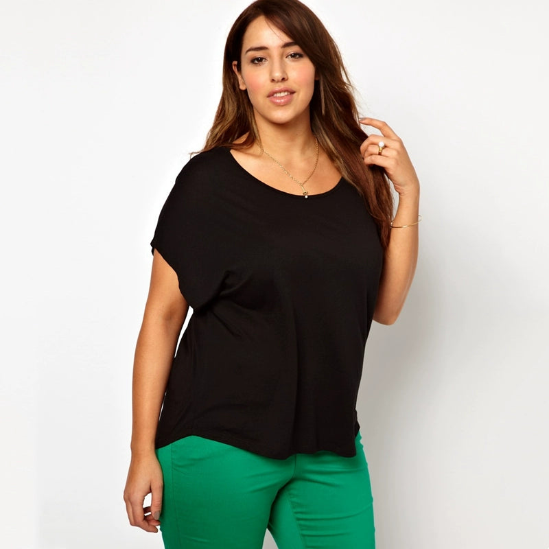 Backless Loose Sports plus Size Casual T-shirt Blouse