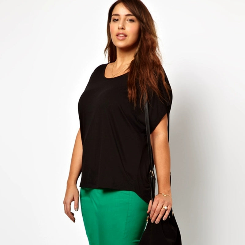 Backless Loose Sports plus Size Casual T-shirt Blouse