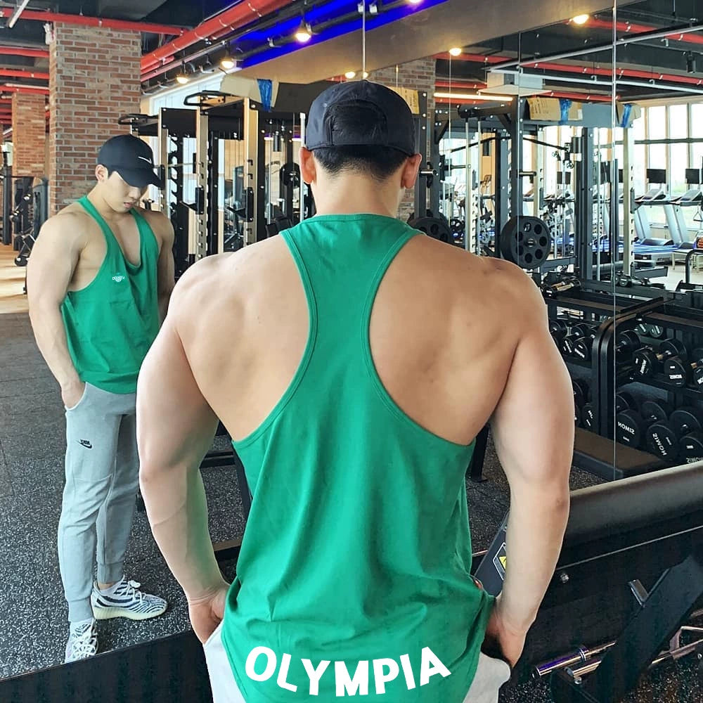 Loose Fashion Brand Olympic Sports I-Shaped Vest Men's Summer Cotton Muscle Gym Running Training Brothers Clothes