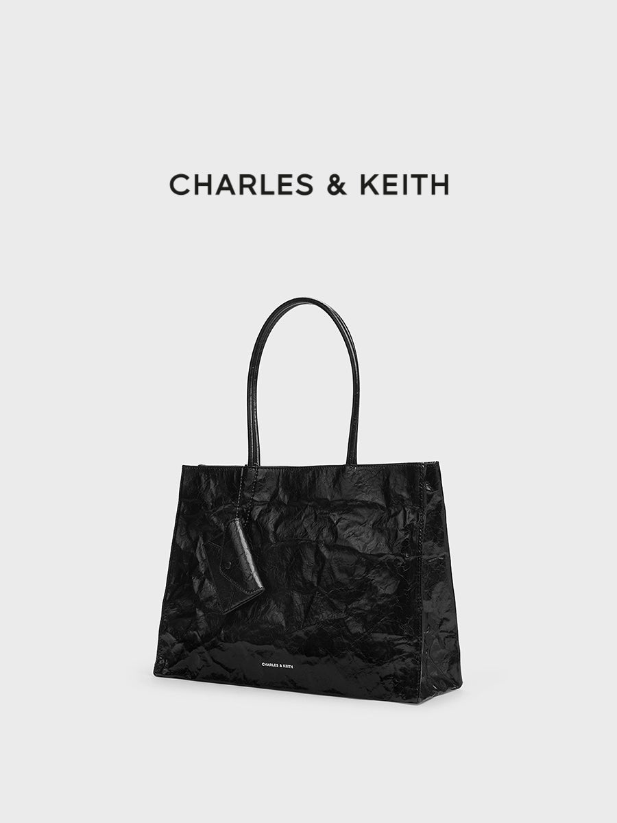 [Mother's Day Gift] Charles & Keith New Arrival CK2-30782346 Large Capacity Ruched Tote Bag