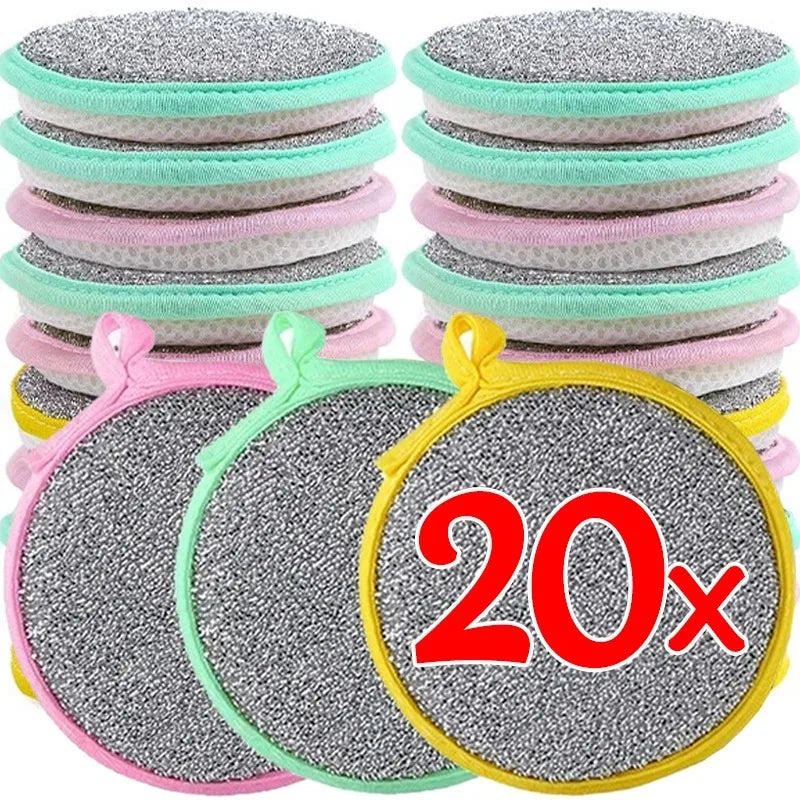 20/5pcs Double Side Dish Washing Sponge Home Cleaning Brush Scouring Pad Wipe Pan Pot Dish Wash Sponge Kitchen Tool Accessories