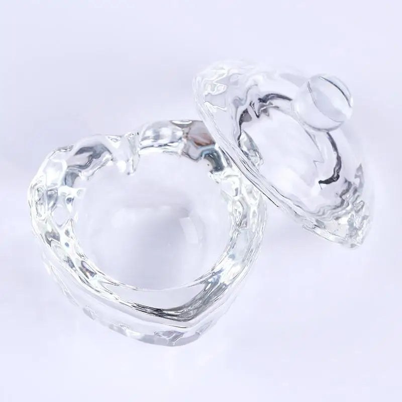 1PC Crystal Glass Acrylic Acrylic Powder Liquid Nail Cup Dappen Dish Lid Bowl Cup Holder Equipment  Nail Tools