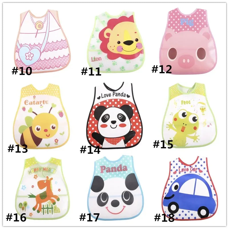 8pcs/Lot Translucent Pocket Bib Children Waterproof Bibs 1 To 3 Year