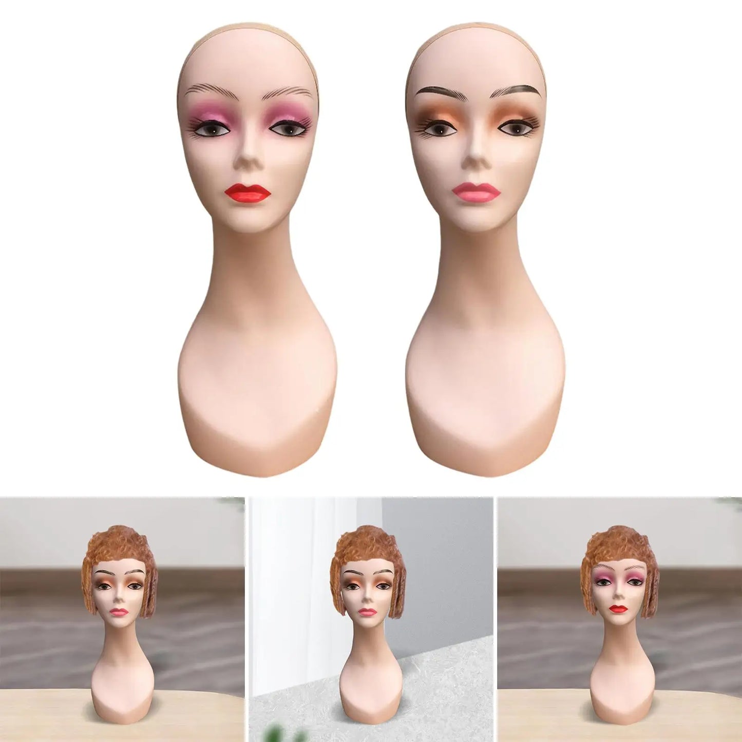 Women Mannequin Head Lightweight 48cm Height Wig Display Stand for Necklaces Jewelry Headwear Hairpieces Wigs Displaying Hats