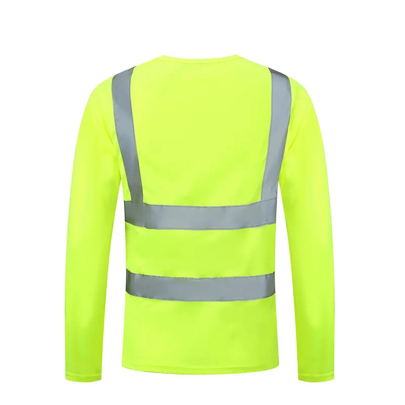 2023Outdoor Shirt Fluorescent High Visibility Safety Work Shirt Summer Breathable Work T Shirt Reflective Vest t-shirt Quick Dry