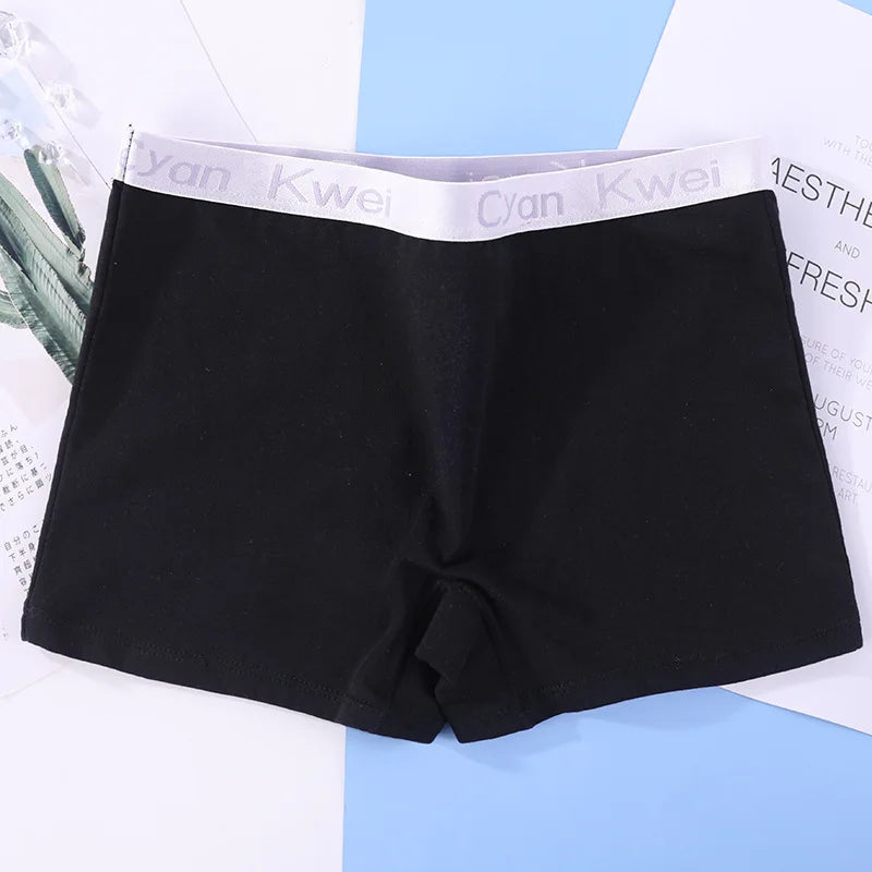 Women Boyshorts Cotton Big Size Solid Female Boxer Underwear Under Skirt