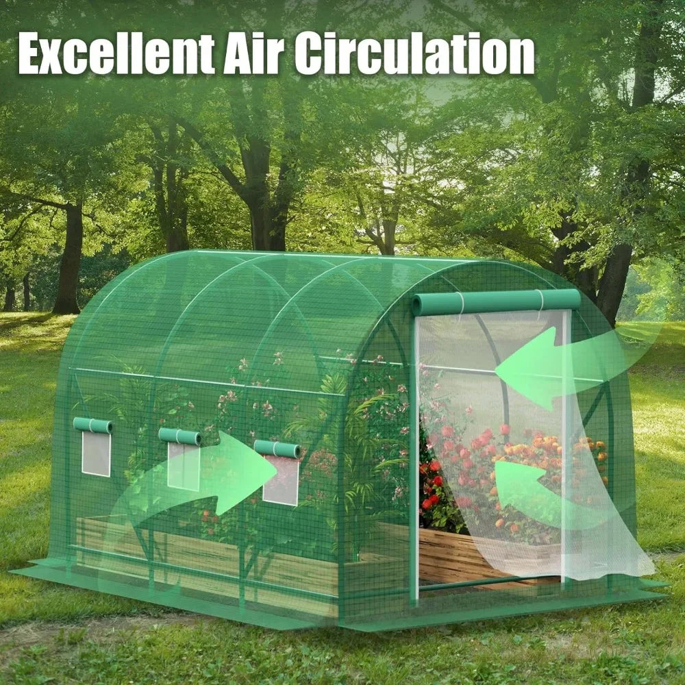 Greenhouses for Outdoors Winter Heavy Duty Large Walk in Tunnel Green House Portable for Plants, Reinforced Frame, Free Shipping