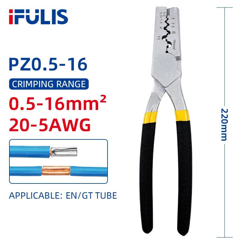 PZ0.5-16 Crimping Tool GT Copper EN VE Connector 0.25-2.5 Crimp Pliers For Cable End Sleeves Special Tube Tubular Terminal Clamp