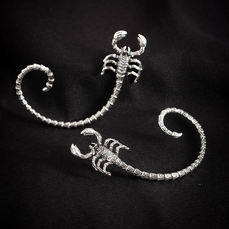 Vintage Dark Gothic Scorpion Earrings For Women Men Helix Clip Piercing Earring Goth Punk Personality Jewelry Halloween Cosplay