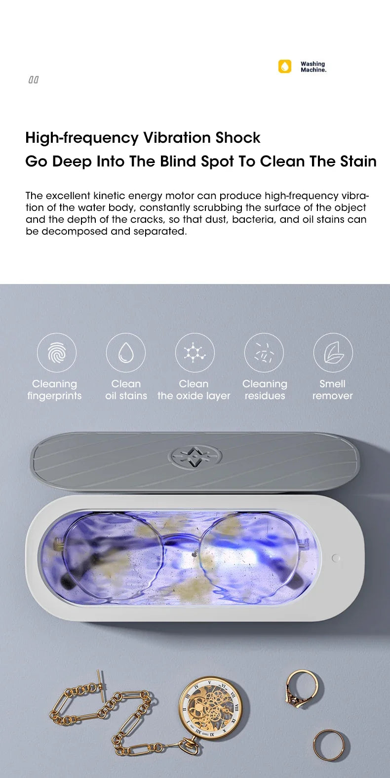 Ultrasonic Glasses Cleaning Ultrasound Jewelry Cleaner Machine High Frequency Ultrasonic Cleaning Bath For Jewelry washing