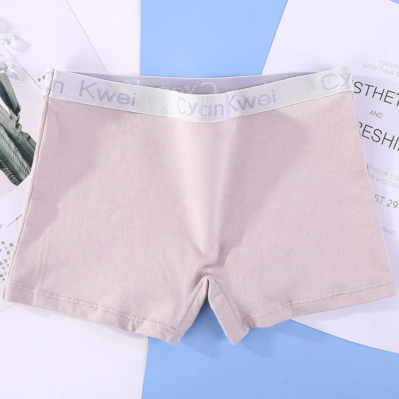 Women Boyshorts Cotton Big Size Solid Female Boxer Underwear Under Skirt