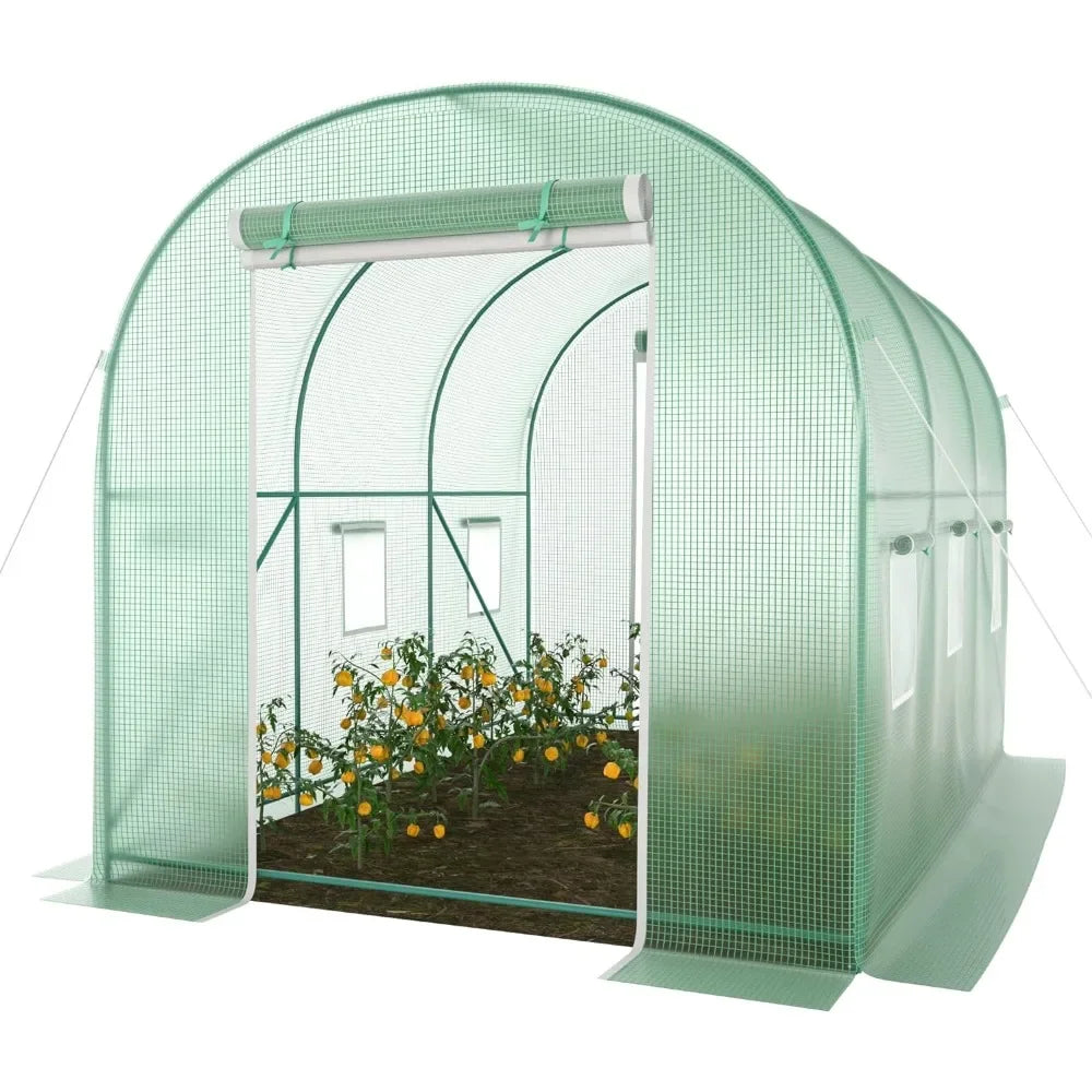 Greenhouse Upgraded Green House with Dual Zippered Screen Doors Heavy Duty Plastic Plant Warm House with Reinforced Frame