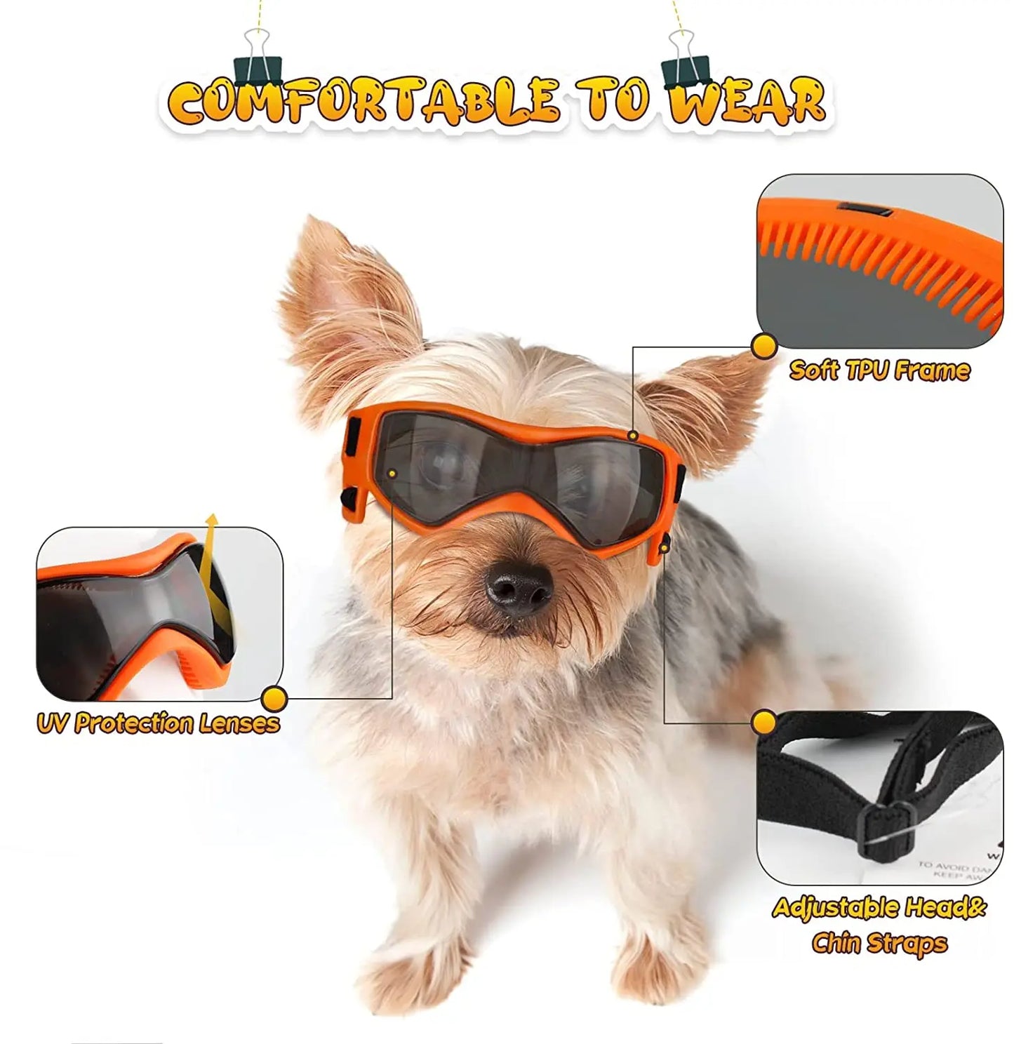 UV Protective Goggles for Dogs Cat Sunglasses Cool Protection Eyewear for Small Medium Dogs Outdoor Riding Pets Accessorie