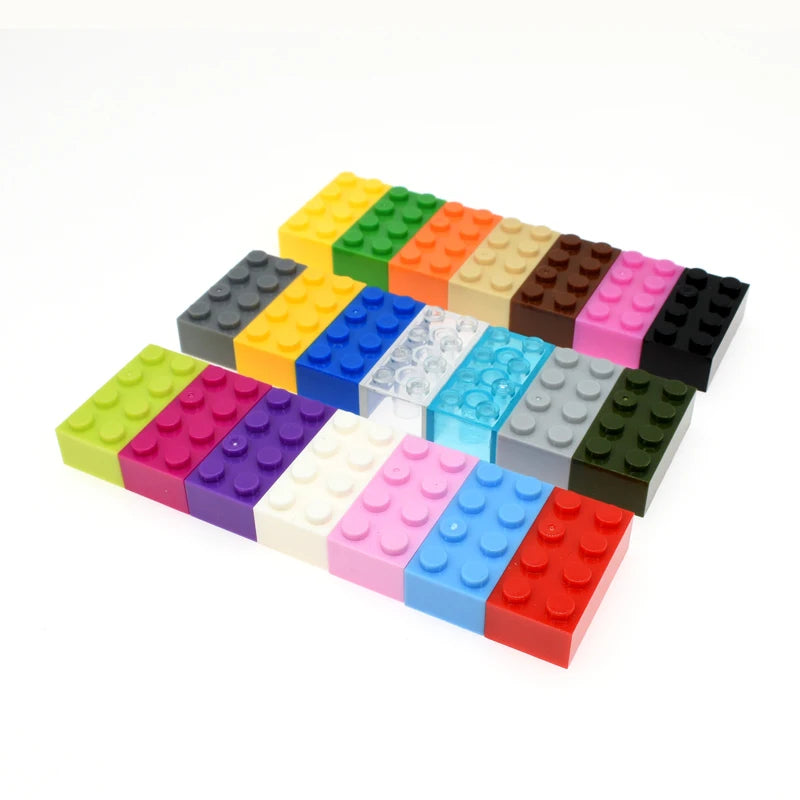 50pcs DIY Educational Building Blocks Figures Thick Bricks 2x4 Dots Creative Size Compatible With 3001 Plastic Toys For Children