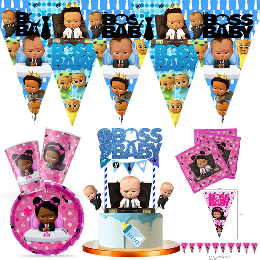 12pcs/lot Boss Baby Cake Topper Birthday Baby Boss theme Party Cake Topper Cake Decoration Baby Shower Party Supplies