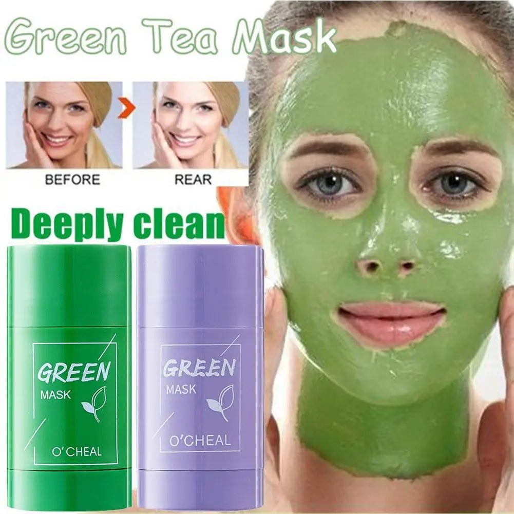 4 Styles Green Tea Mask Solid Stick Deep Cleansing Remove Skin Shrink Oil Pores Masks Acne Film Blackhead Care Mud Pore Con G0E5