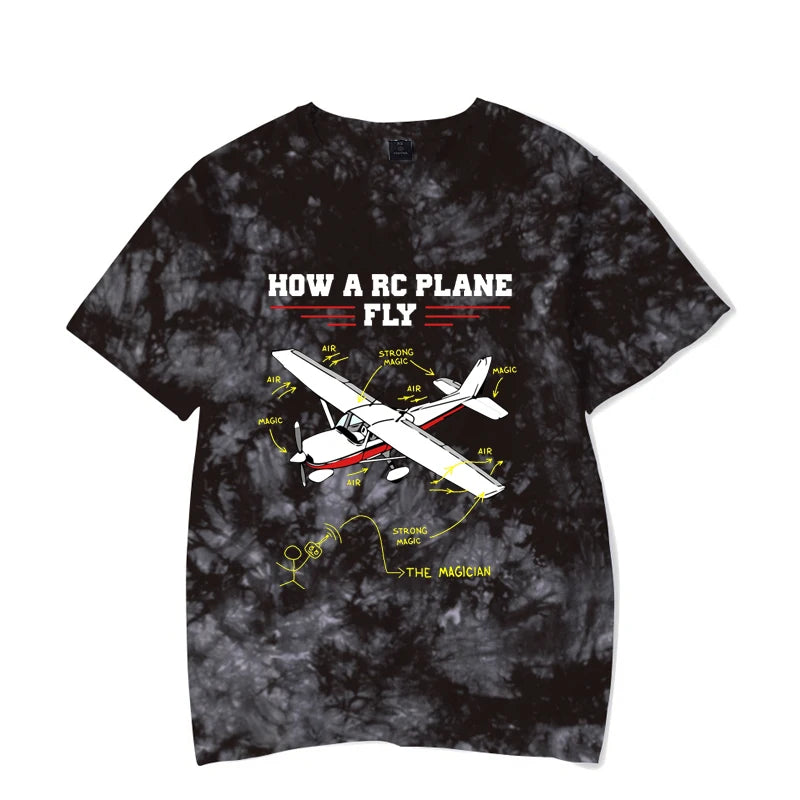 RC Airplane Pilot Vintage T-shirt for Men Clothes Male T-shirts Summer Plus Size Tees Oversized T Shirt Male T-shirts Clothes