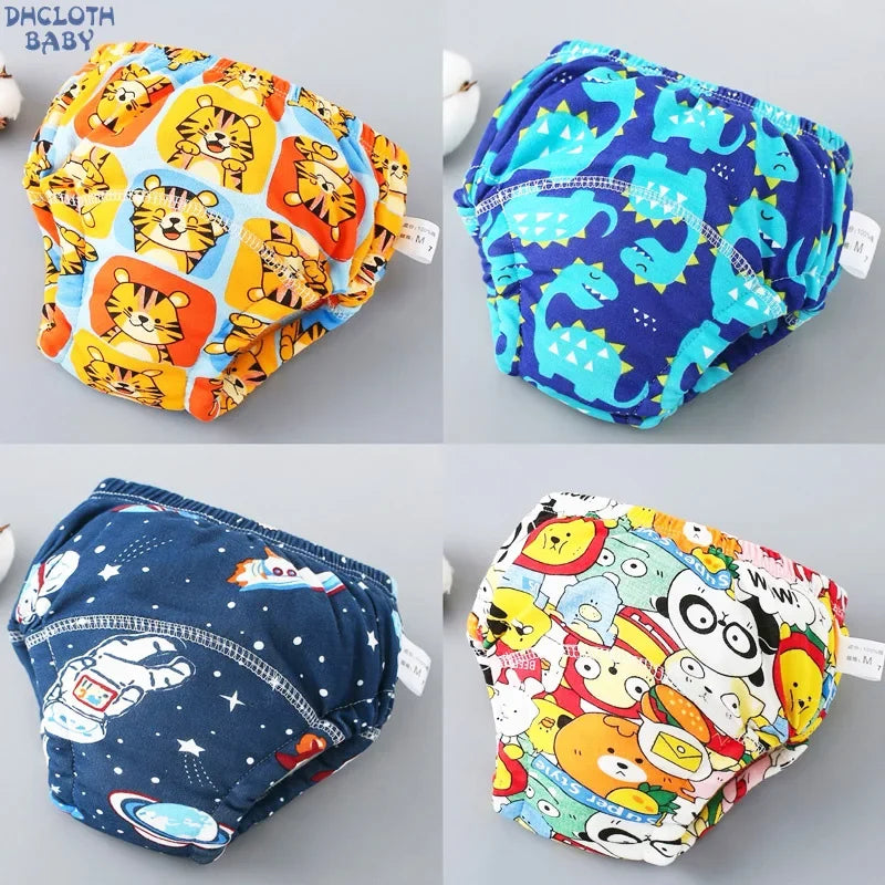 4pcs Baby Ecological Diapers Underwear Girl Nappy Learning Panties Children Washable Reusable Cloth Diapers Potty training pants