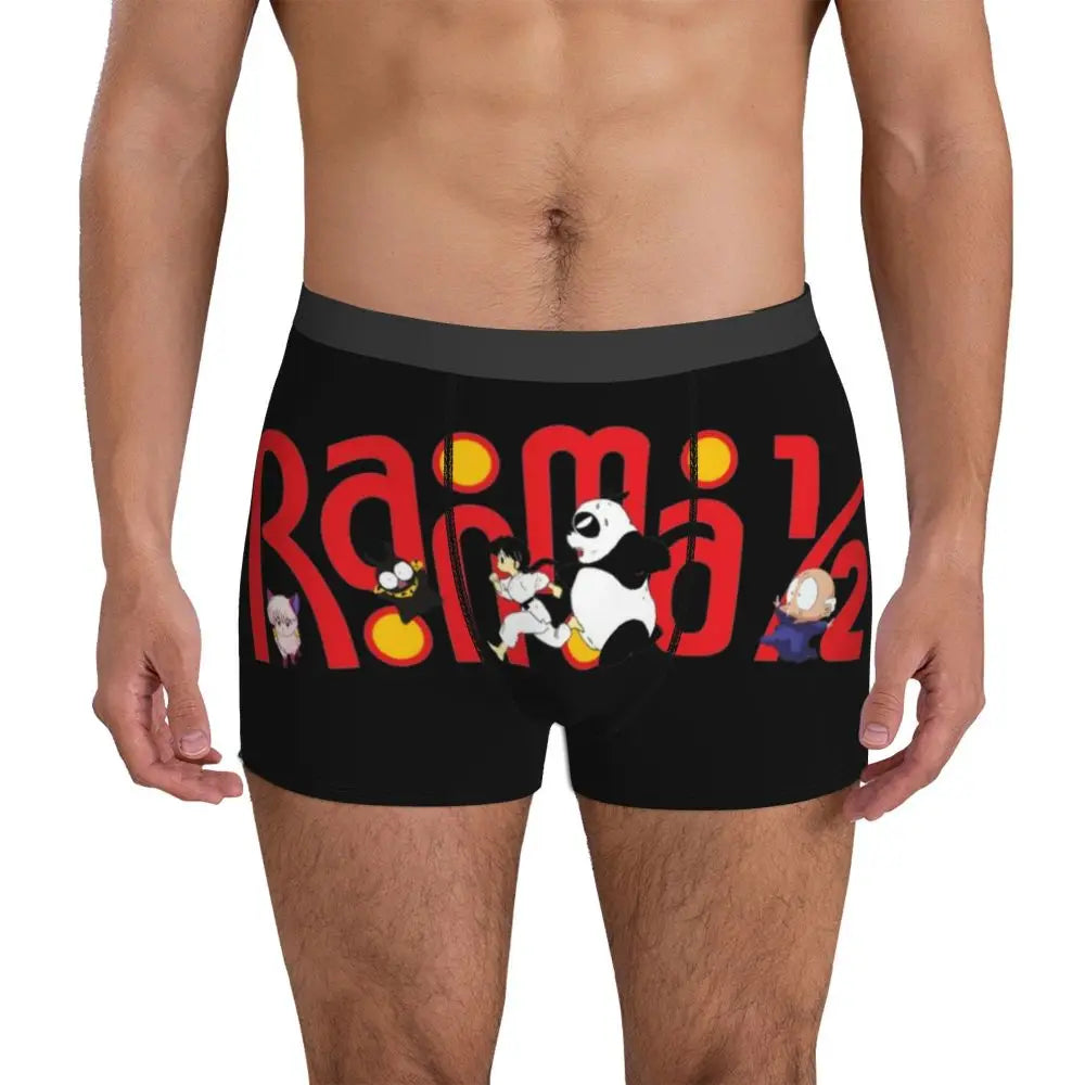 Ranma 12 Funny Logo Underwear Japanese classic cute anime 3D Pouch High Quality Boxershorts Customs Boxer Brief Breathable