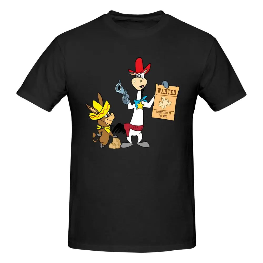 Wanted T-Shirt for Men Q-Quick Draw McGraw Show Hipster Pure Cotton Tee Shirt Round Collar Short Sleeve T Shirts Gift Idea Tops