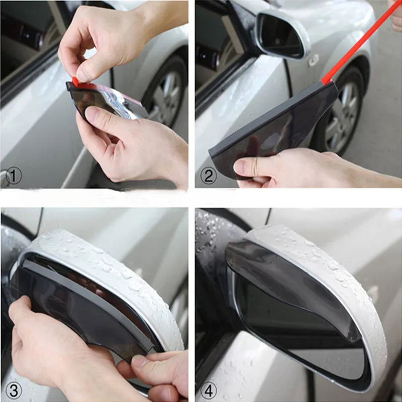 2Pcs Universal Car Rearview Mirror Rain Eyebrow Auto Car Rear View Side Rain Shield Snow Guard Sun Visor Shade Protector