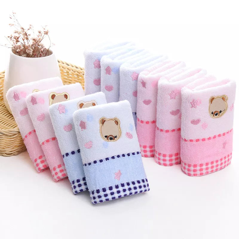 25*50cm baby cartoon bear soft towel high quanlity cotton baby printing washcloth handkerchief kids feeding wipe cloth towel