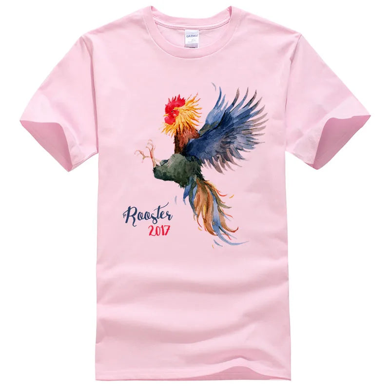 Summer Fashion Tees 2024 New Camisetas Short-sleeved T shirt Men Women Cock colored drawing Printed T-shirts Tops #106