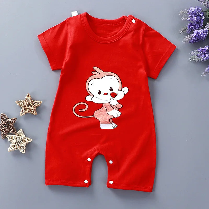 Short Sleeve Summer Rompers Baby Girls Baby Boys Cotton Rompers Newborn Infant Little Kids Rompers Cartoon Baby Clothes