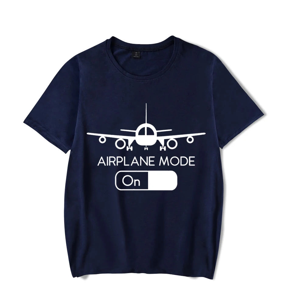 Pilot Flying Airplane Mode T-Shirt Men Summer Harajuku Tshirts Oversized Hip Hop Streetwear Novelty Luminous T Shirts Top Tees