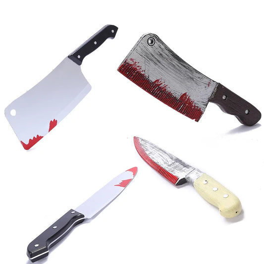 30cm Faked Bloody Sharp Knife for Halloween DIY Cosplay Props Decor Simulation Plastic Kitchen Knife  halloween Party Supplies