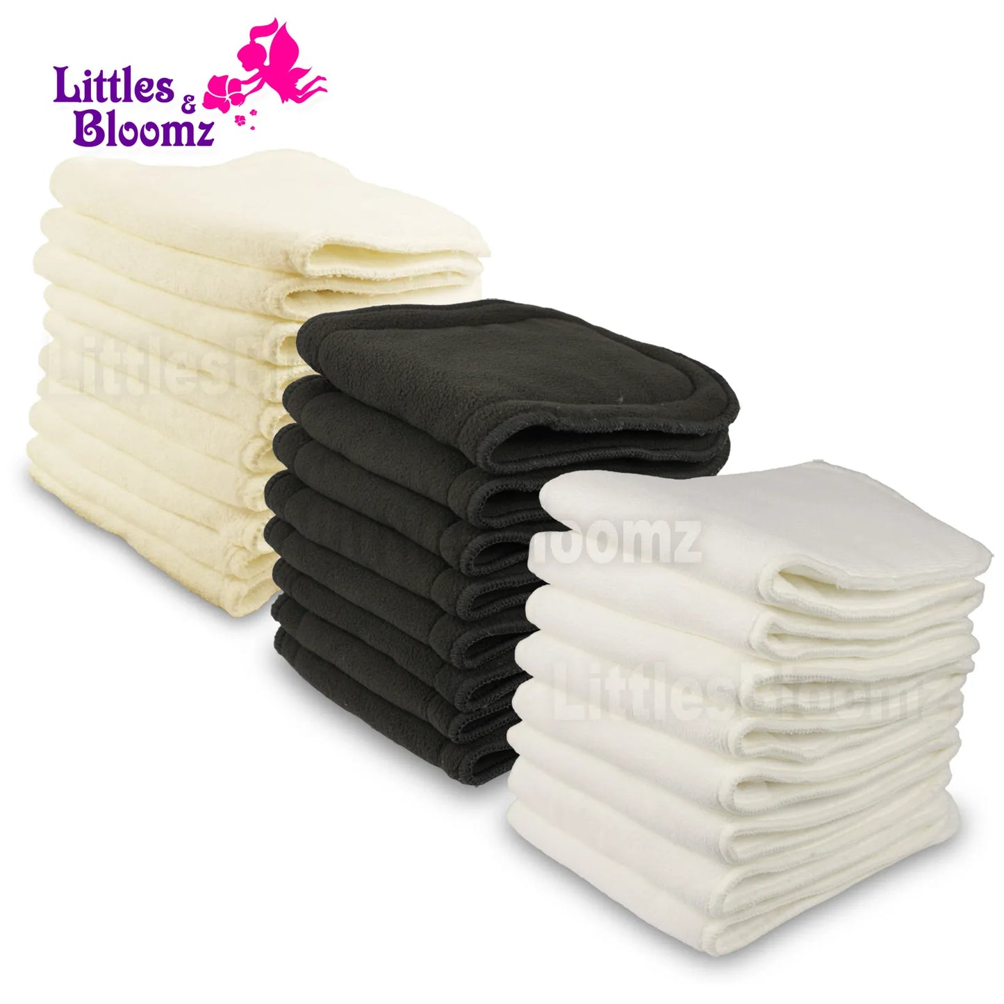 [Littles&Bloomz] Reusable Washable Inserts Boosters Liners For Real Pocket Cloth Nappy Diaper microfibre bamboo charcoal insert