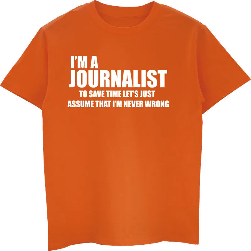 Journalist T-shirt Funny Journalist Tee Shirt Gift For Journalist Journalism Tee Male Cotton Short Sleeve Shirt Cool Tees Tops