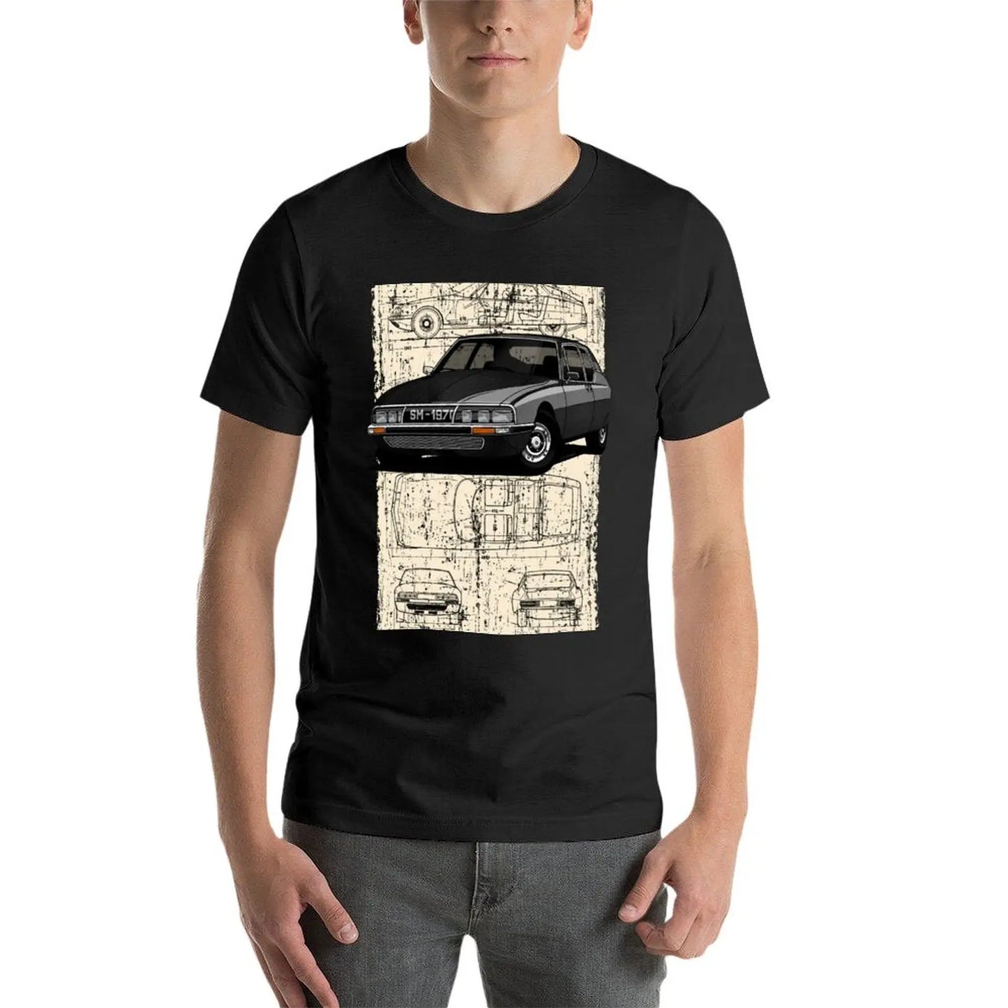 My drawing of the classic French Gran Turismo T-Shirt plus sizes customs design your own plain white t shirts men