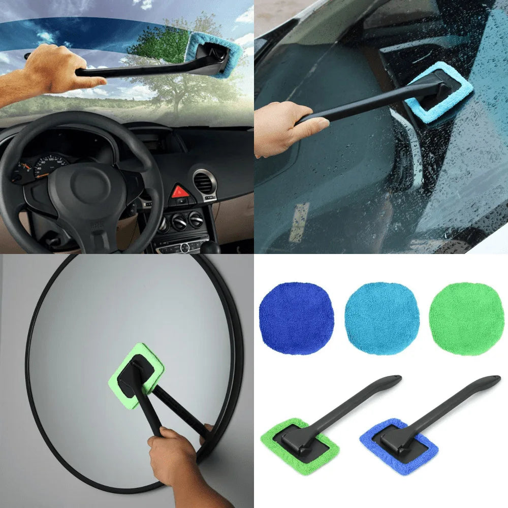 Auto Car Window Cleaner Brush Kit Windshield Cleaning Wash Tool Inside Interior Glass Wiper With Long Handle Car Accessories