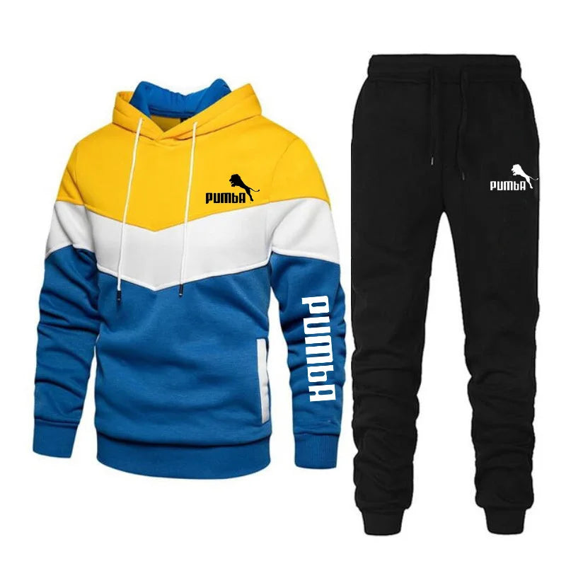 New Men's Autumn Winter Sets Zipper Hoodie+Pants Pieces Casual Tracksuit Male Sportswear Brand Clothing Sweat Suit